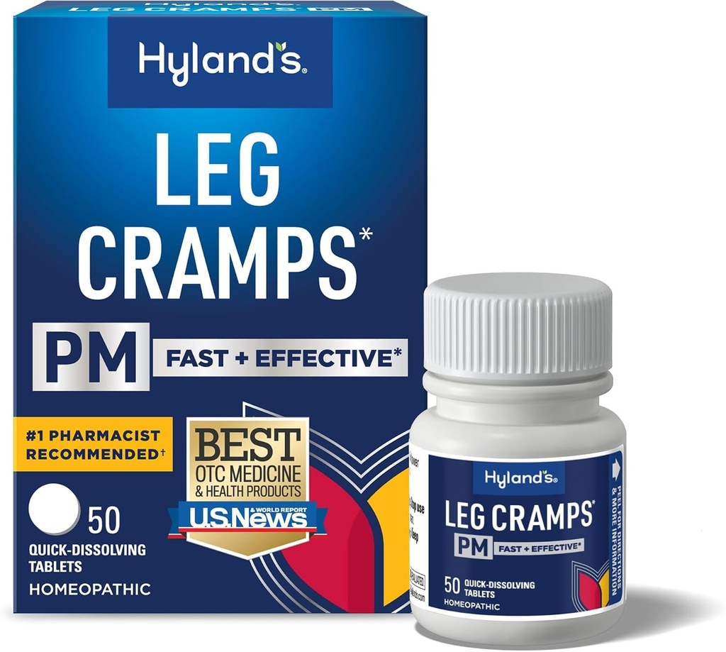 Hyland's Leg Cramps PM, öiste jalgade, vasikate ja jalgade krampide leevendamine, 50 kiiret lahustuvat tabletti