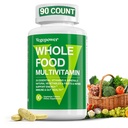 Vegan Terve toit Multivitamiin Raud, igapäevane multivitamiin meestele ja naistele, Metüülitud multivitamiinid, B-kompleks, Puu- ja Köögiviljad, Ensüümid, Omegas, Seened, Non-GMO, 90 Count