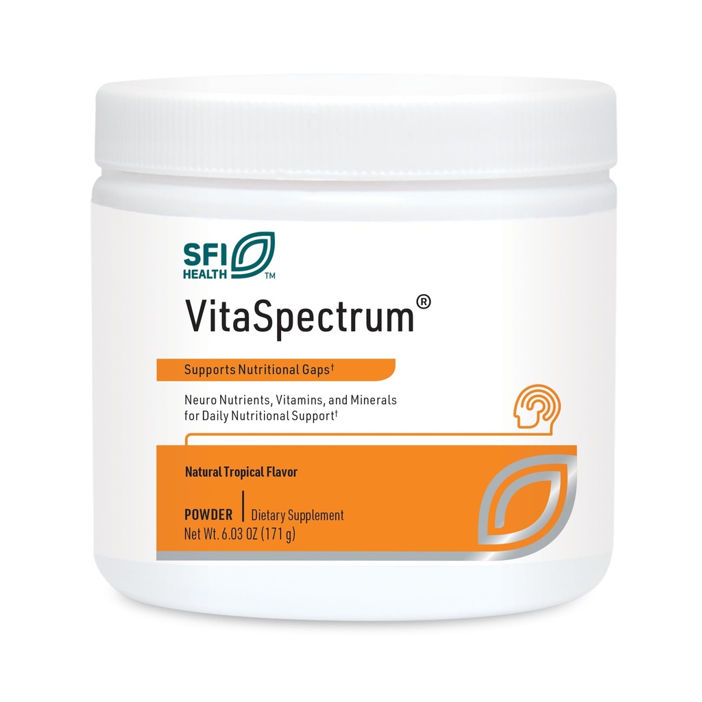 Klaire Labs SFI Health VitaSpectrum Pulber - Laste multivitamiin / mineraal 23 olulise toitainega, troopiline maitse lastele, ilma vase, raua, gluteeni või kaseiinita (171 G / 30 Servings)