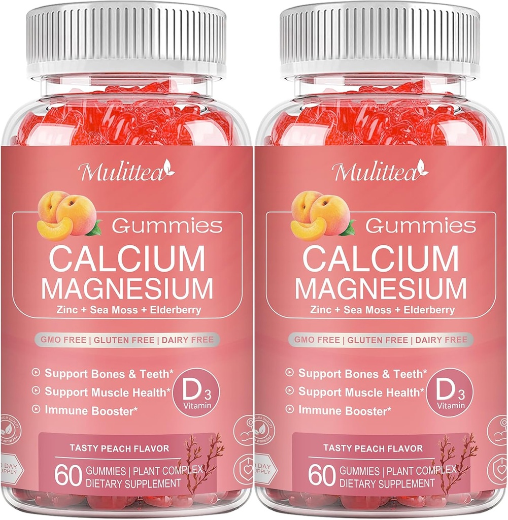 1200mg Kaltsiumkummid koos D3,K2,Zinc - Taimekompleks Kaltsium Magneesium Lisa glütsinaat, kaalium, Vitamiin C & Terve looduslik toit luu ja immuunsüsteemi tugi - 120 närimiskummi suhkruvaba
