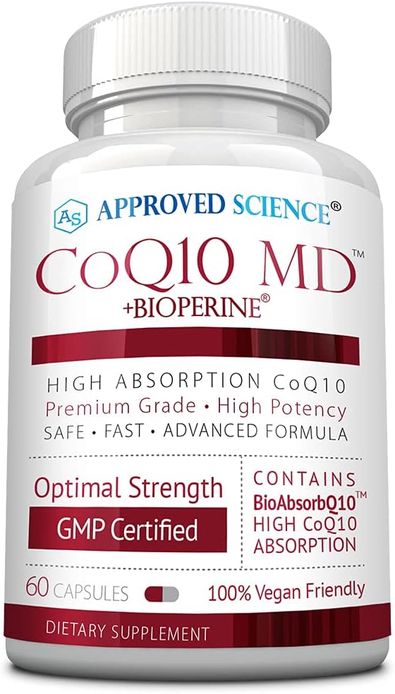 Heakskiidetud Science® CoQ10 MD - ekstra tugevus 300mg puhas CoQ10 koos BioPerine®-ga kiiremaks imendumiseks - optimaalne tugi - 60 vegankapslit