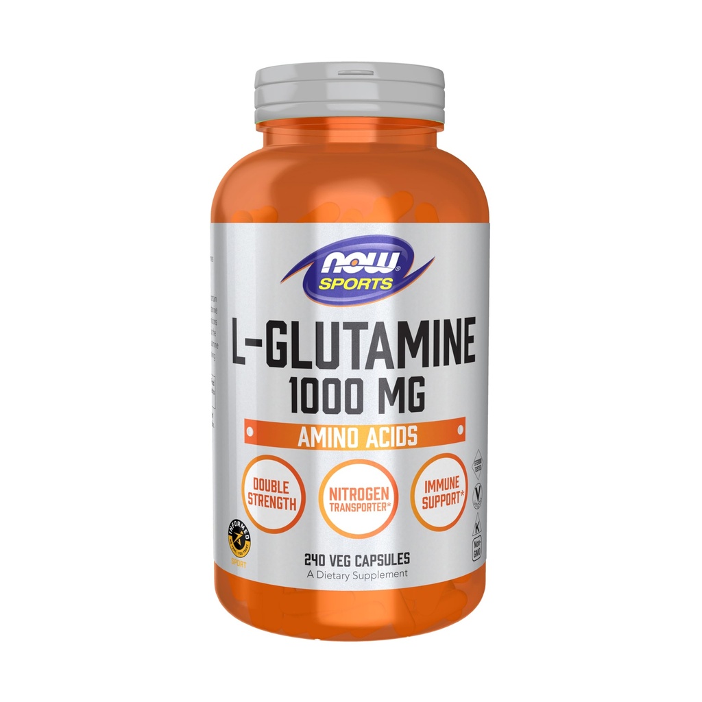 NOW Sports Nutrition , L- glutamiin , topelttugevus 1000 mg , aminohape , 240 Veg kapslit