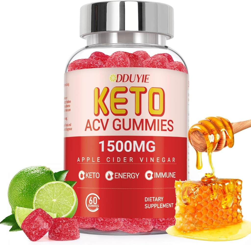 Keto ACV Gummies Advanced Weight Los | 2000mg Low Carb Apple Siider Äädikas Gummies Detox, Cleansing | Made in USA | 60 Count