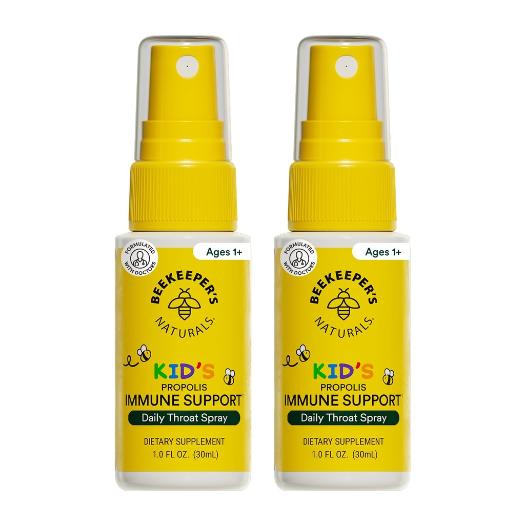 Mesiniku looduslikud lapsed Propolis Throat Spray 95% Bee Propolis Extract - Natural Immune Support & Sore Throat Relief, Antioksüdandid & Gluteenivaba, 1.06 oz (pakk 2)