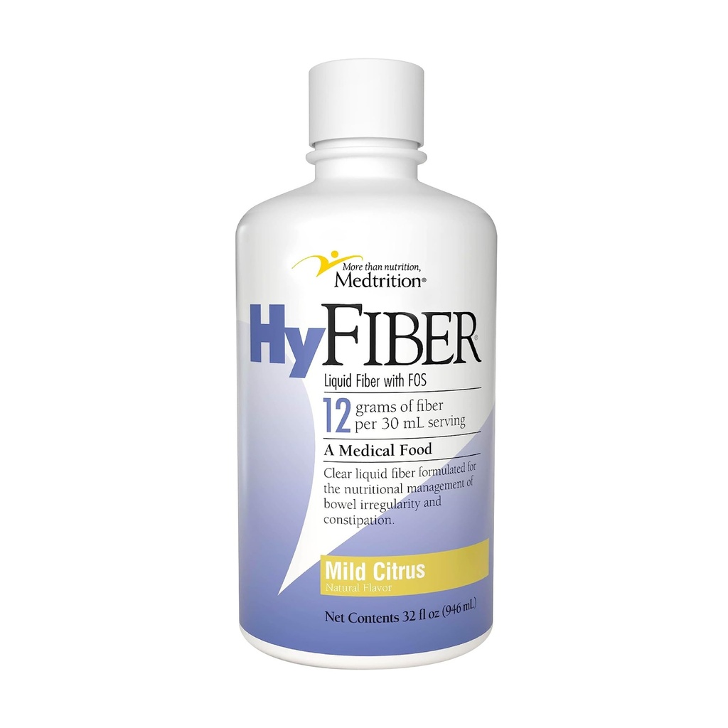 Medtrition HyFiber Daily Vedel kiud regulaarsuse ja pehmete tööriistade jaoks, 12 Grams lahustuv kiud, 32 fl oz 1 pudel