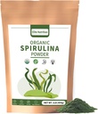 Orgaaniline Spirulina pulber, mitte-GMO, USDA sertifitseeritud, roheline supertoit suurendab energiat, kõrge valgu, mineraalide, antioksüdantide ja vitamiinide sisaldust, 1 lb