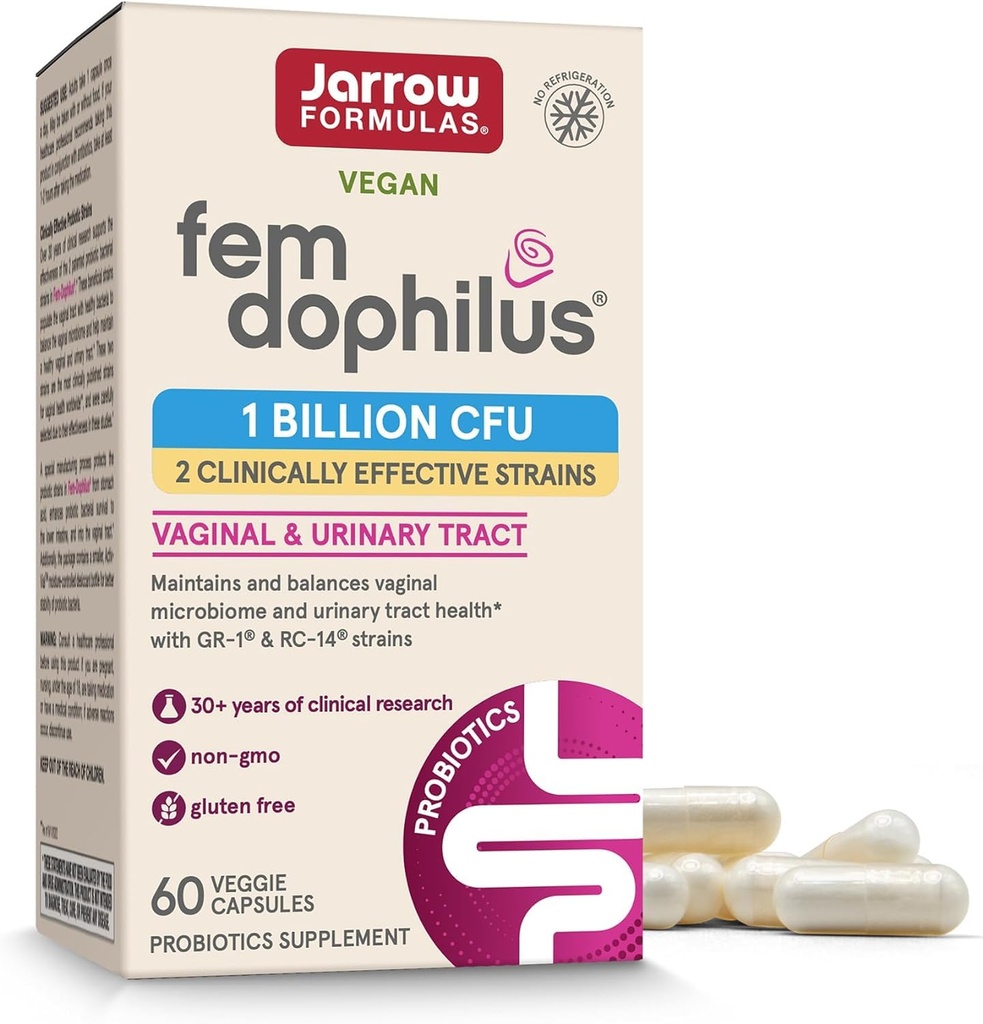 Kitsad valemid Fem-Dophilus - 1 miljard organismi ühe serveerimise kohta - 60 köögiviljakapslit - naiste probiootikum - kuseteede tervis - kuni 60 serveerimist