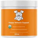 Happy Immunity USDA sertifitseeritud orgaaniline seenekompleks koertele, orgaaniline korditseps Shiitake Reishi, Vegan Seenesegu Pulber Canine Supplement, Advanced Seenesegu, Non-GMO, 3,5 oz