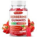 Berberine Gummies koos Ceylon Cinnamon 1500mg kõrge potentsi Berberine HCL täiendus immuunsüsteemi toetust, suhkruvaba, vegan, maasikamaitse, 60 krahv