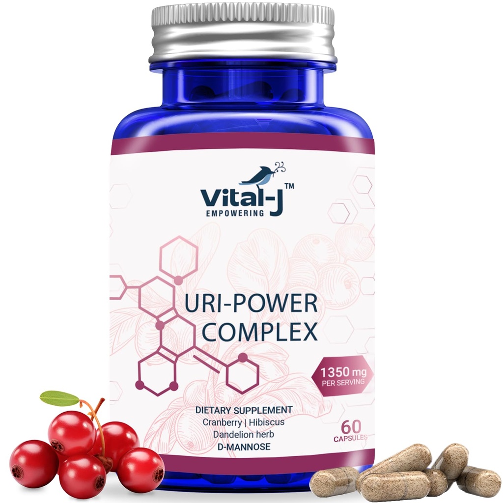 4-IN-1 URI POWER COMPLEX 1350mg - D Mannose, Cranberry, Hibiscus ja Dandelion Herb - loomulikult puhastada põie ja kuseteede 60 kapslit - Spetsiaalne lähenemine UTI vältimine
