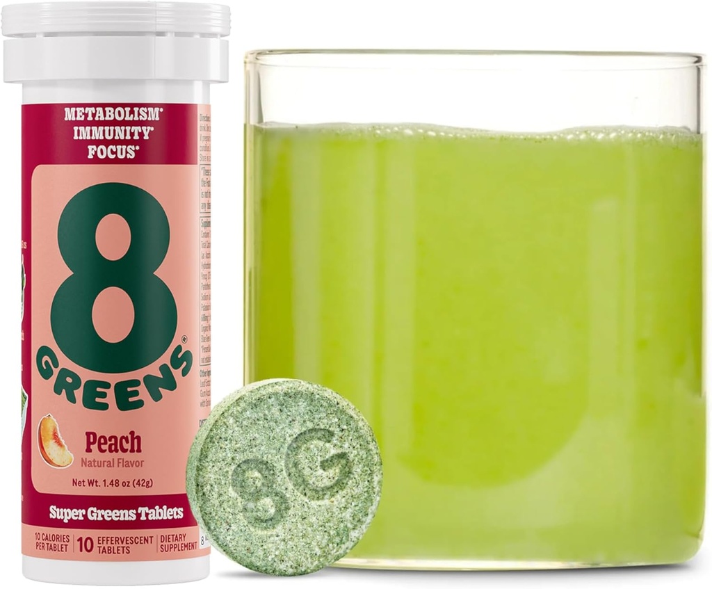8Greens Supergreens Tablets | Super Greens Pulber Superfood Tablett, Metabolism Immunity & Focus, Daily Greens kihisevad tabletid, Orgaaniline: Aloe Vera, Spirulina, Chlorella, Virsik, 10 Servings