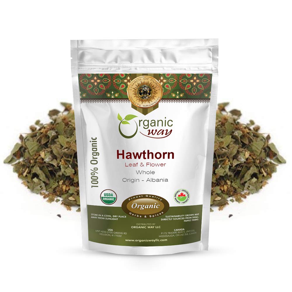 Orgaaniline tee Hawthorn Leaf and Flower Terve (Crataegus monogyna) - Herbal Tea | European Wild-Harvest | USDA & Kosher Certified | Non GMO & Gluten Free | Origin - Albania (1/2LBS / 8OZ)