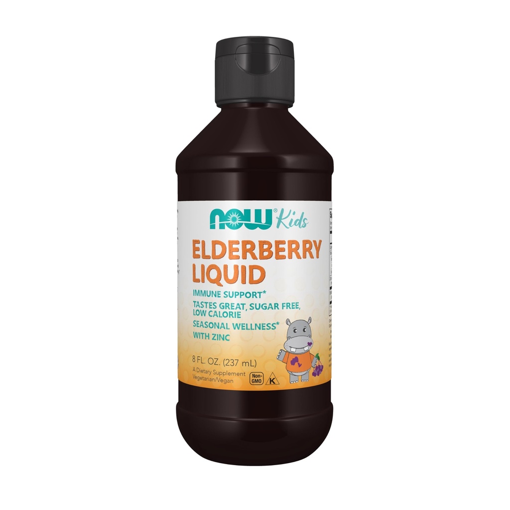NOW Supplements, Vedel Elderberry lastele tsink ja Astragalus, Immune Support *, 8-Ounce, pakend võib erineda