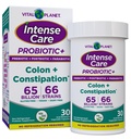 Vital Planet - Intense Care Colon & Kõhukinnisus Probiootikumid Plus Orgaanilised Prebiootikumid, Postbiootikumid, Parabiootikumid, Täielik 4-in-1 Terviselisa täiskasvanutele, 65 miljardit CFU, 66 tüved, 30 ct