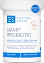 Essential Stacks Smart Probiootikum - 50 miljardit CFU-d, 11 probiootilist tüve, 2 prebiootikumi, hilinenud vabanemisega kapslit - igapäevane probiootiline prebiootikum naistele ja meestele (30 kapslit)