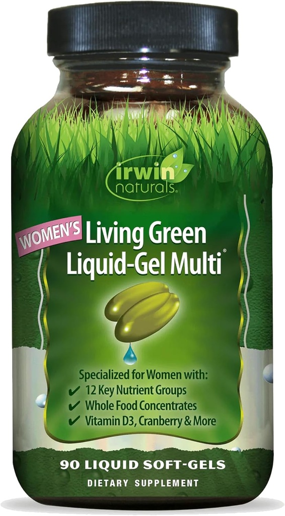 Irwin Naturals Naiste elav roheline vedelik-geel Multi - 120 vedelat softgels - sisaldab 70 olulist toitainet, vitamiine ja mineraale