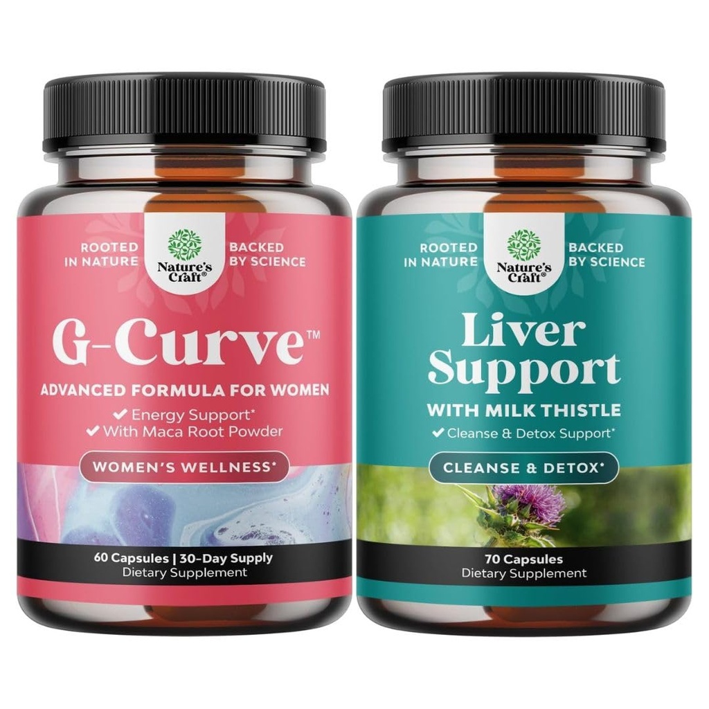 Bundle G-Curve Butt & Rindade suurendamise pillid Saw Palmetto ekstrakt Horny Goat Weed ja Maks Puhastada Detox & Remont - Piimaohakas koos Dandelion Juur Koliinipeet & Artichoke ekstrakt
