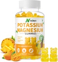 Kaalium Magneesium Gummies, New Formula Calm Magneesium Glycinate Gummies, närimiskummi Toidulisandid Jalakrampide & Lihased, Ananass Maitse 90 Count