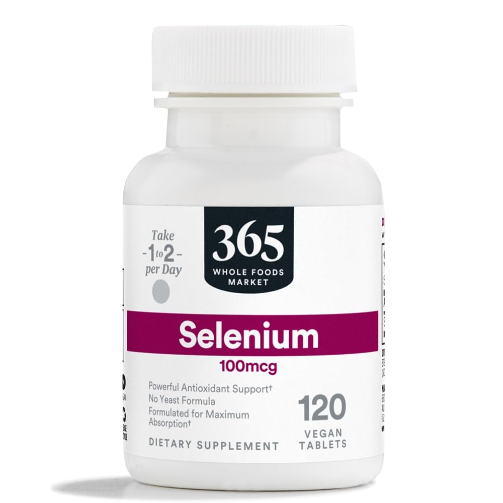 365 poolt kogu toiduturg, Selenium 100mcg, Vegan, 120 tabletti