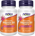 NOW toidulisandid, vitamiin D-3 1000 RÜ, looduslik puuviljamaitse, struktuuritoetus *, 180 närimistabletid (pakk 2)