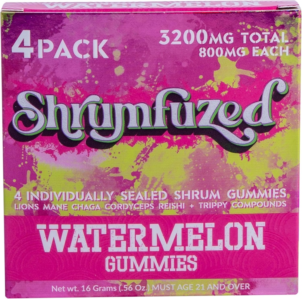 Proprietary Nootropic Gummy 3200mg - Lõvi Mane, Reishi, Chaga ja Cordycep Nootropic Tripee Seenesegu (4, Arbuus)