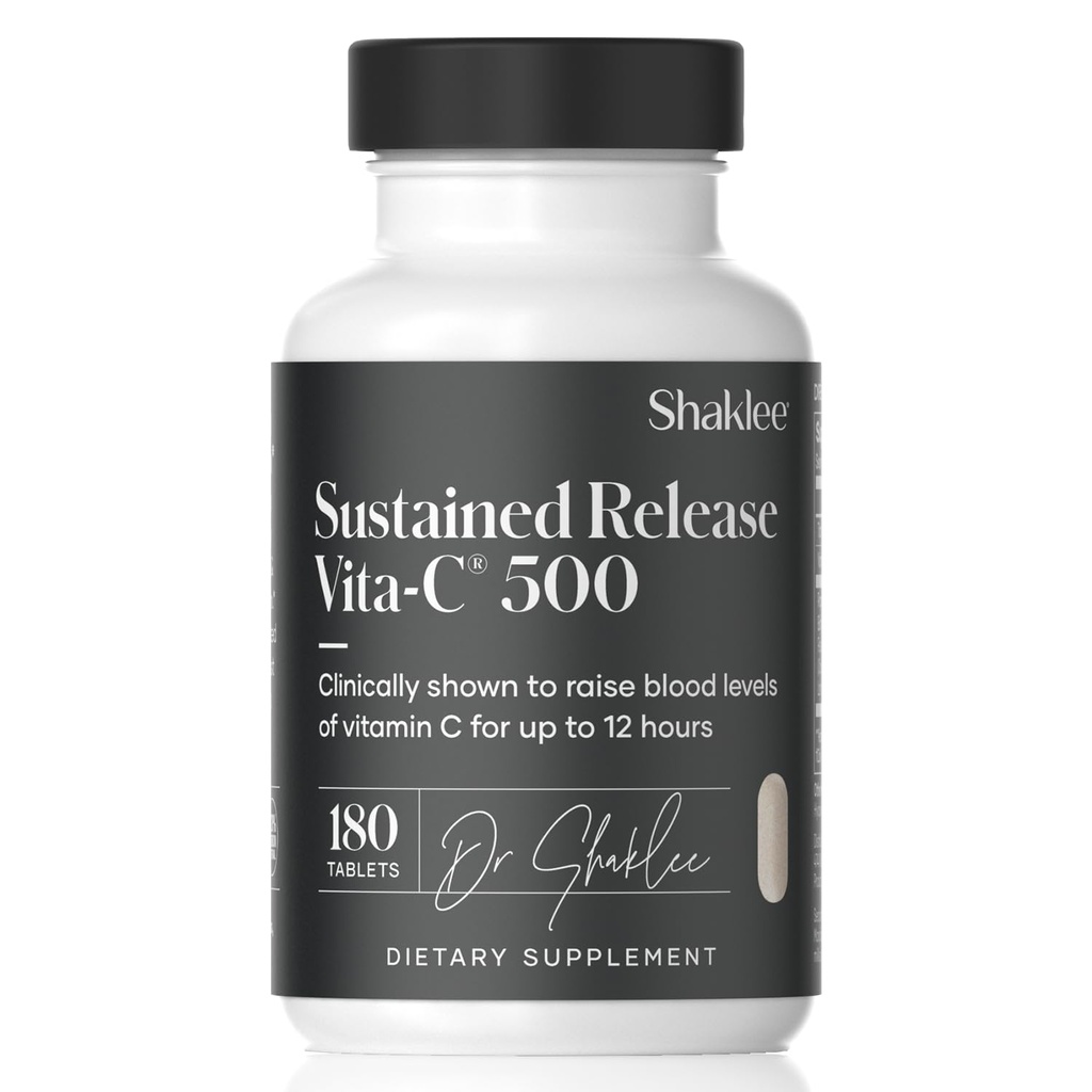 Shaklee - püsivalt vabastav Vita-C® 500mg - suure tugevusega raku- ja immuunsüsteemi tugivalem koos patenteeritud püsiva vabastamise süsteemiga - sisaldab Rose Hips ja Bioflavonoid Blend - 180 tabletti