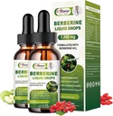 2 Pack Berberine Supplement Vedelad tilgad immuunsüsteemi ja seedesüsteemi toetamiseks - Premium Berberine HCL 1500mg koos puhta tseiloni kaneeliga - 4 Fl Oz
