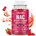 CFILIHTC NAC Gummies 600mg, N atsetüültsüsteiini lisand koos glutatiooni, resveratrooli, magneesiumi, CoQ10, NAC närimiskõlblik antioksüdantide ja immuunsuse toetamiseks, maasikamaitse 60 Gummies