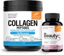 Sandhu's Grass-Fed Collagen Peptides Powder & Beauty 5 Capsules| Skin Supplements| Promotes Skin, Hair, Nail Health