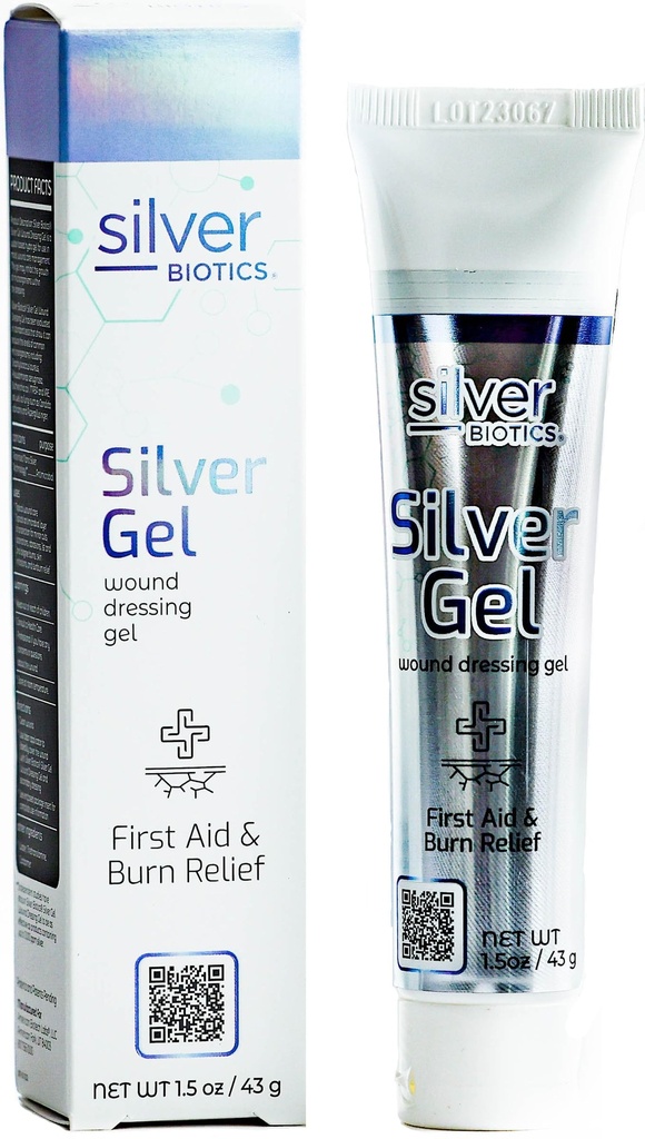 Silver Biotics 24 PPM Silver Wound Healing Gel | Lõikade, ärrituste ja põletuste kaitsekiht | 1,5 oz