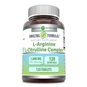Amazing valemid L-arginiin / L-tsitrulliin Complex 1000mg 120 Tablets Supplement | Mitte-GMO | Gluteenivaba | Valmistatud USAs