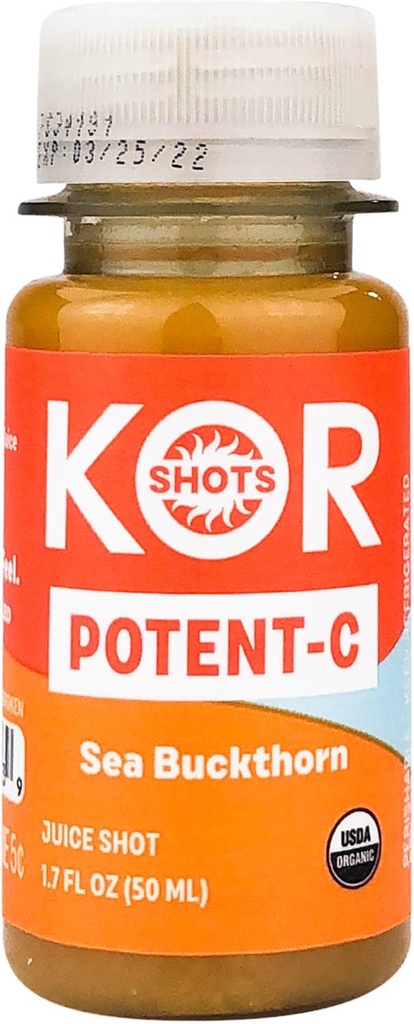 KOR Shots Sea Buckthorn ja Baobab Shot - 1,7 Fl Oz - Potent C - Superfoods C-vitamiini Shot - USDA sertifitseeritud orgaaniline