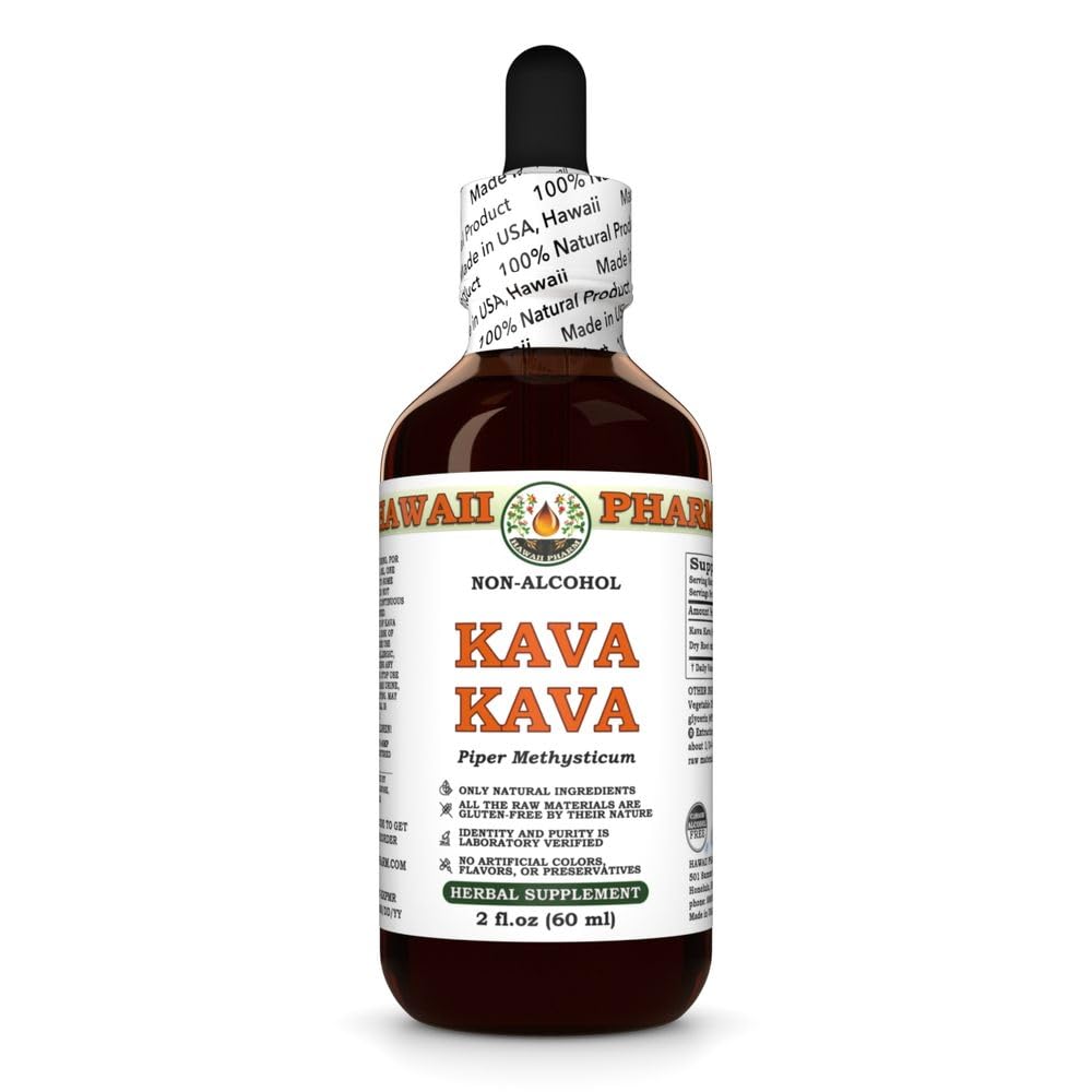 Hawaii Pharm Kava Alkoholivaba Vedelik Ekstrakt, Kava (Piper Methysticum) Kuivatatud Juur Glycerite Looduslik Taimne Täiendus 2 oz