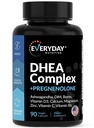 DHEA Micronized 200mg kompleks Pregnenolone 100mg täiendus meestele ja naistele, kellel on ashwagandha, DIM, magneesium, boor, kaltsium, tsink, vitamiin D3, C ja B6 hormooni tugi - valmistatud USAs 90 kapslit
