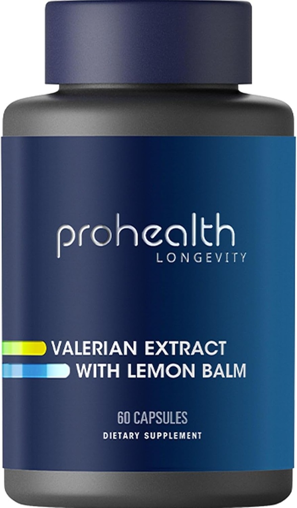 ProHealth Valerian Extract + Sidrun Balm ( 60 kapslit) 160 mg Valerian + 80 mg Sidrun Balm | Lõõgastus & Sleep Support | No Morning Grogginess | Vegan | Gluteenivaba | Sojavaba