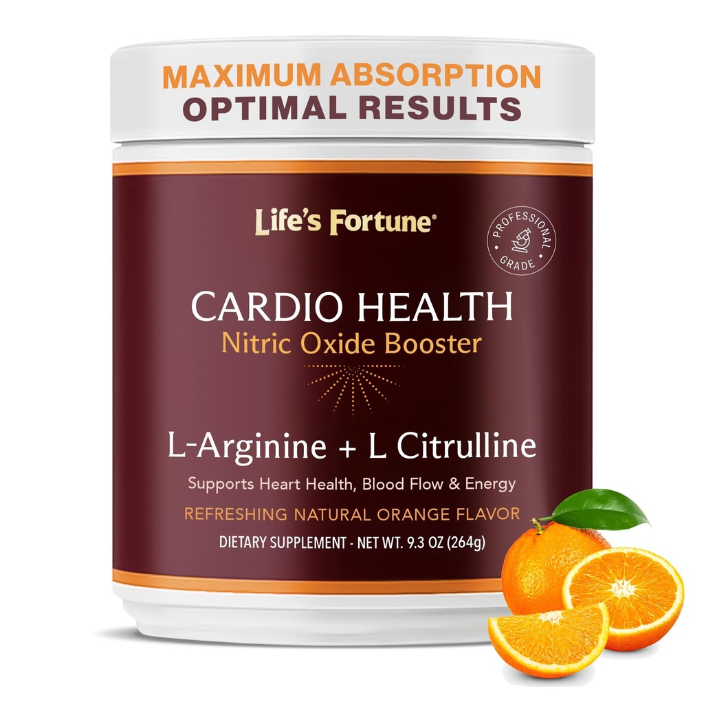 Life's Fortune 5000mg L- Arginine Supplement Powder & 1000mg L-Citrulline, kõrge potentsi lämmastikoksiidi Tervise Booster, vastupidavus, treening Performance, Natural Orange Maitse (20 Servings)
