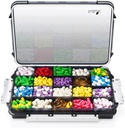 Fullicon Extra Suur Pill Korraldaja Niiskuskindel Disain, Travel Jumbo Pill Box 20 Kompartment, täiendus Korraldaja Vitamiinid 3 Turvatud Buckles (must)
