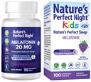 Nature's Perfect Night Bundle | Melatoniin 20mg | Kids Melatoniin 1mg | 180 Count | 100 Count | Sugar Free | Gluteenivaba | Non-GMO | Vegan