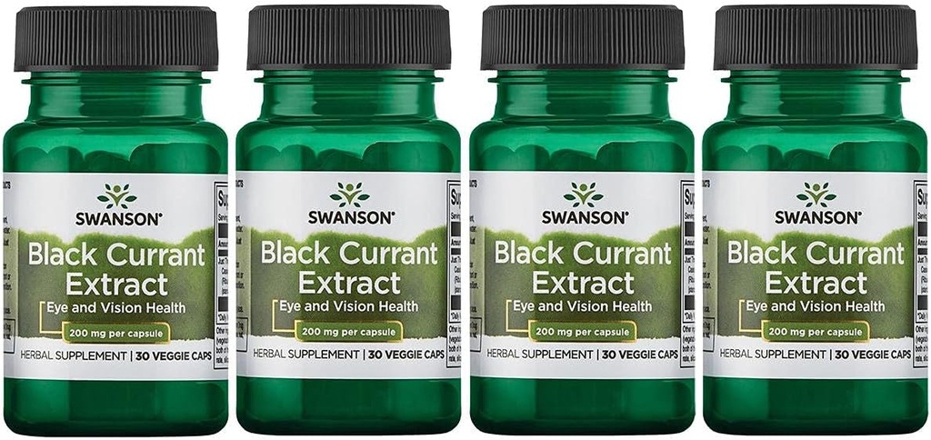 Swanson Black Sõstra ekstrakt 200 mg 30 Veg Caps 4 Pack