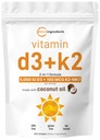 Mikrokoostisosad Vitamiin D3 5000 IU + K2 MK-7 100 mcg, 300 Softgels | Neitsi kookosõli | 2-in-1 tugi | Lihtne neelata, mitte-GMO