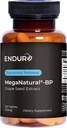 MegaNatural BP, Viinamarjaseemneekstrakti toidulisandid jätkusuutlikult vabastava California viinamarjaseemne ekstrakti taimsed toidulisandid optimeeritud imendumiseks ja toetab energiat, 150 mg, 120 tabletti