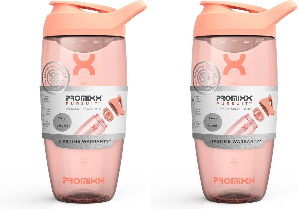Promixx PURSUIT Protein Shaker Pudel – Premium Sports Blender pudelid valgusegude ja toidulisandi raputamiseks – Lihtne puhas, vastupidav valgu Shaker Cup (Pack of 2)