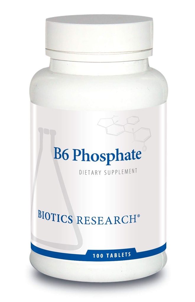 Biotics Research B6 Fosfate Bioloogiliselt aktiivne vorm vitamiin B6 (püridoksaal-5-fosfaat), toetab immuunsüsteemi funktsiooni, ainevahetust, südame-veresoonkonna tervist 100 tabletti