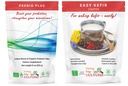 Lõikamine serva kultuurid Prebio Plus + Kefir Starter Kultuur Prebiootikumi Fiber Pulber Parim kohandatud segu Orgaaniline Prebiootikumi Fibers Dietary Supplement (1 Prebio Plus + 1 Kefir 20g)