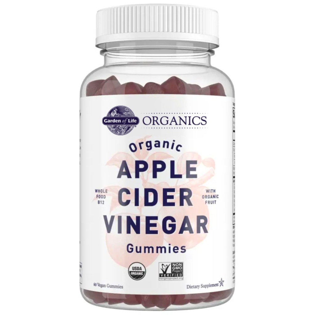 Eluaed Õunasiider Äädikas Gummies USDA Orgaaniline ACV Gummy Vitamiinid, mis on valmistatud tõelisest puuviljasegust, Terve toit Vitamiin B12 - Vegan, Gluteenivaba, Mitte-GMO, Kosher - 60 Gummie