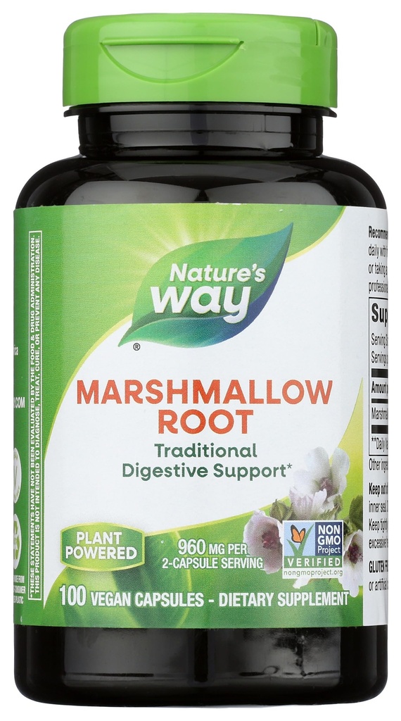 Nature's Way vahukommi juur - vahukommi juure lisand traditsioonilisele seedetrakti rahustamisele * - gluteenivaba, piimavaba ja vegan - kergesti neelatavad kapslid - 100 kapslit (pakendamine võib varieeruda)