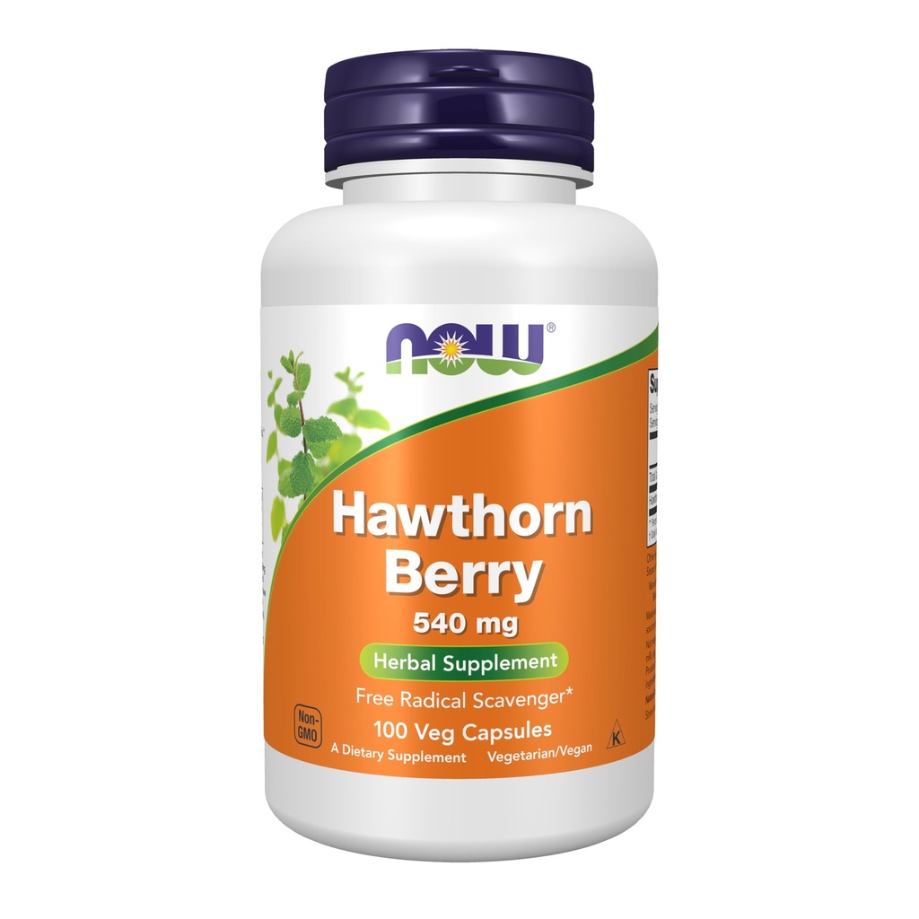 NOW Foods Supplements, Hawthorn Berry 540 mg, Free Radical Scavenger *, Taimne täiendus, 100 Veg kapslid