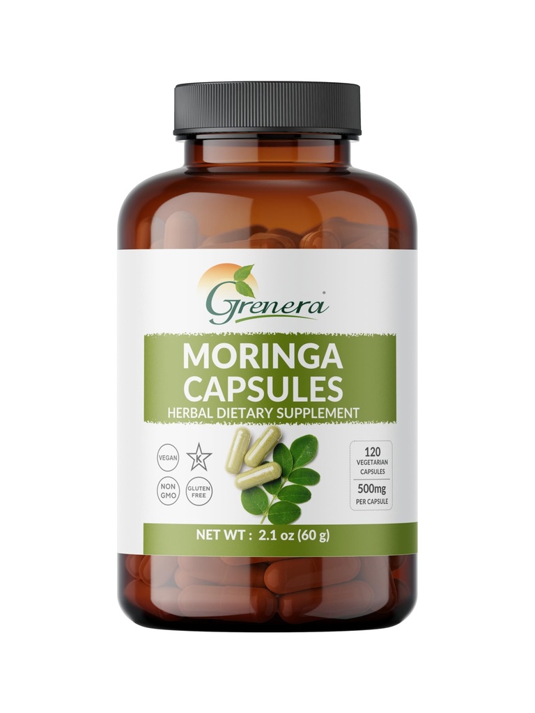 Orgaaniline Moringa kapslid – 120 Count | Pure Moringa Oleifera Leaf Powder Pills | Natural Superfood Supplement | Herbal Energy & Antioxidant Support | Vegan, Non-GMO, Single Origin Malunggay