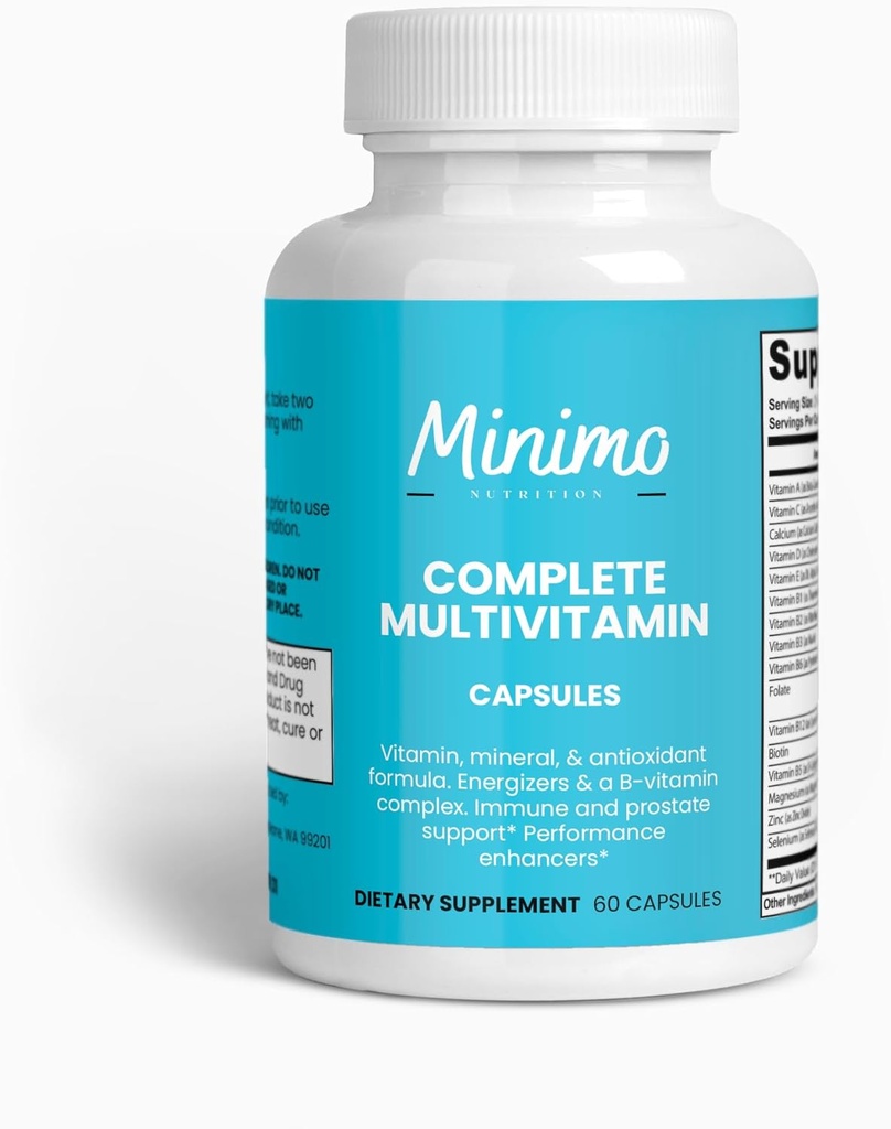 Täielik multivitamiin + immuunsuse suurendamine, 60 kapslit, 3. partei testitud, igapäevane lisand meestele, naistele, täiskasvanutele, gluteenivaba, mitte-GMO, 30 serveerimist