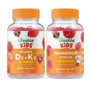 Elujõuline D3-vitamiin + K2-vitamiin Lapsed + Magneesiumlapsed, Gummies Bundle - suurepärane maitse, vitamiinilisand, Gluteenivaba, GMO-vaba, närimiskumm